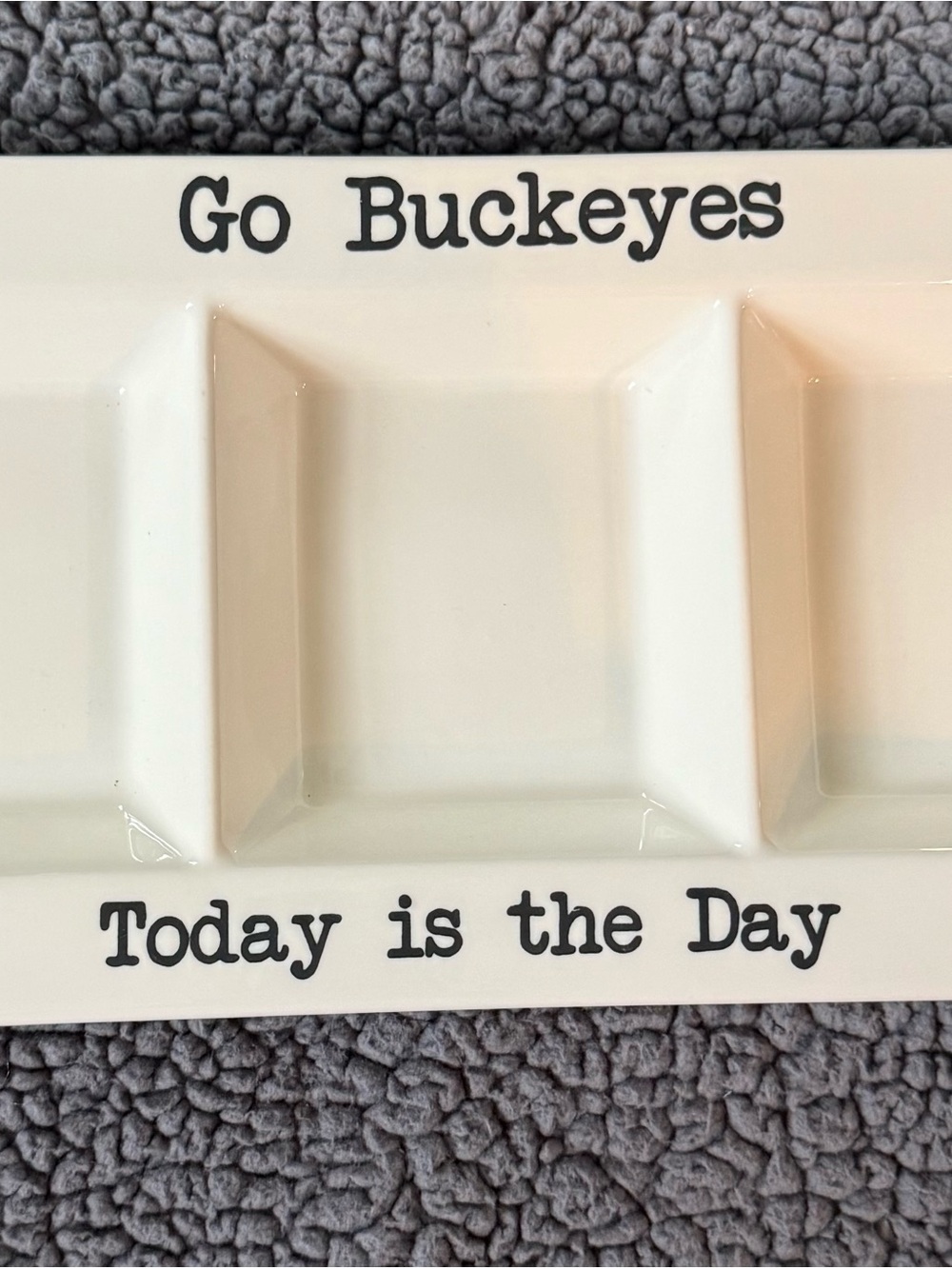 Ceramic Serving Tray - "Go Buckeyes" "Today is the Day"